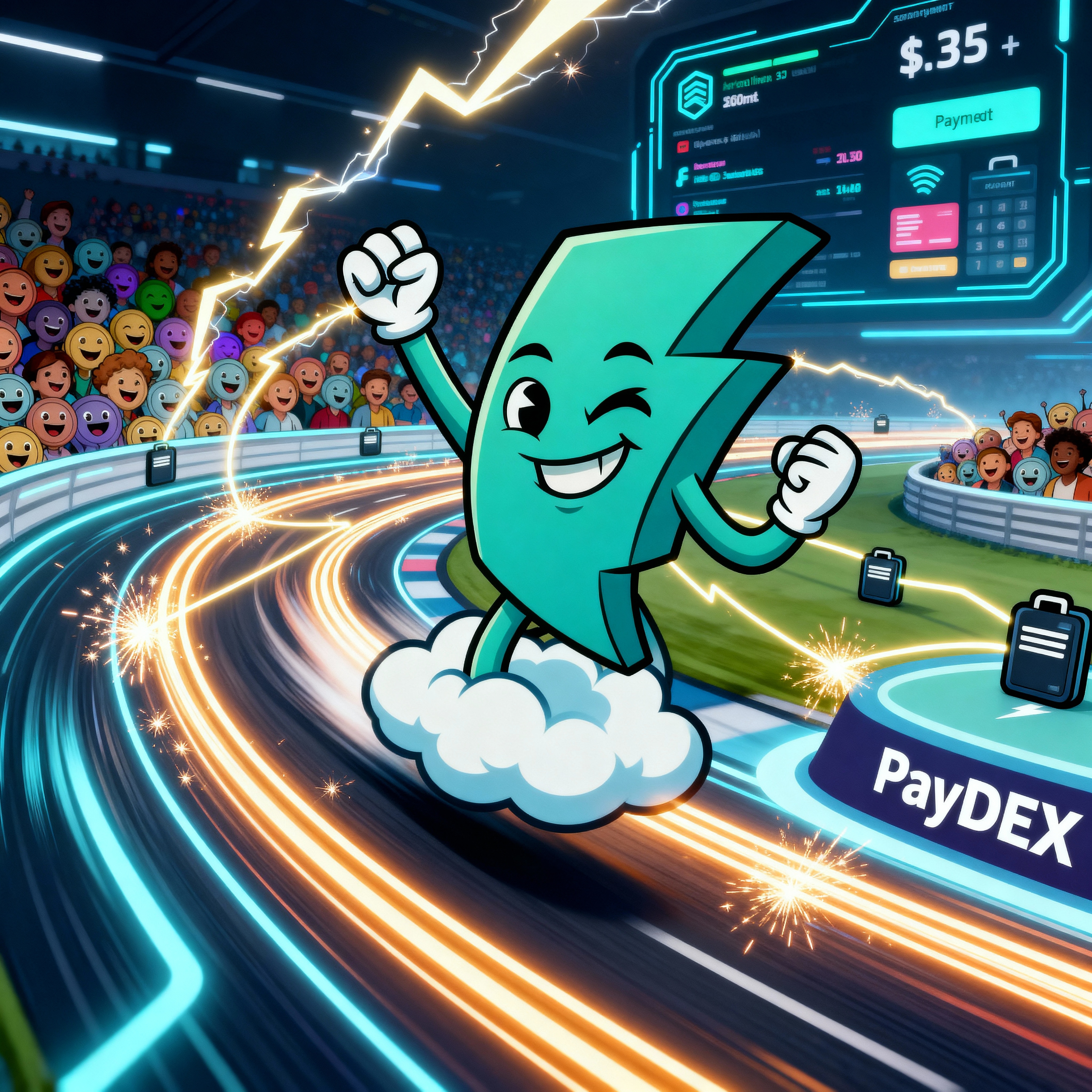 Zapzip soaring through a vibrant city